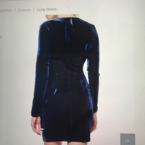 MinkPink Blue Velvet Dress - Picture 5 of 5